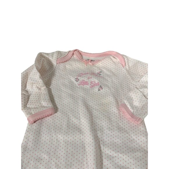 Little Me Girls Infant Baby Size 0 3 months Long Sleeve Pajamas SLeeper Sack Pol - Picture 2 of 3